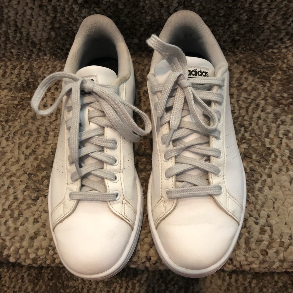 Adidas “cloudfoam” White Leather Sneakers